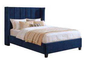 Land Of Beds Brimsley Navy Blue Fabric Bed Frame3
