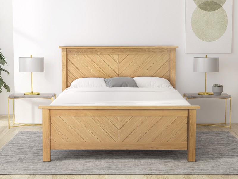 Land Of Beds Reynolds Oak Wooden Super King Size Bed Frame3