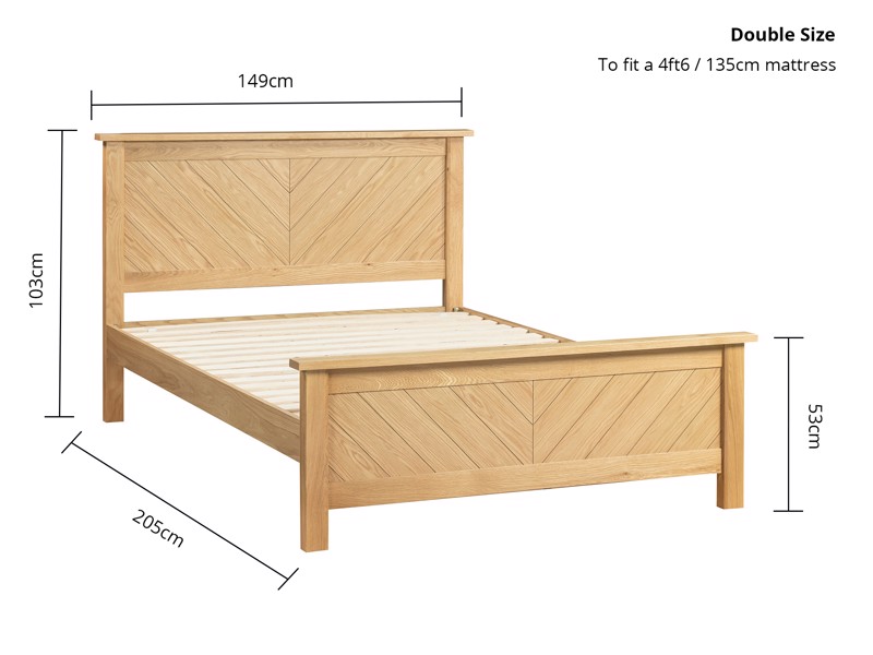 Land Of Beds Reynolds Oak Wooden Bed Frame5