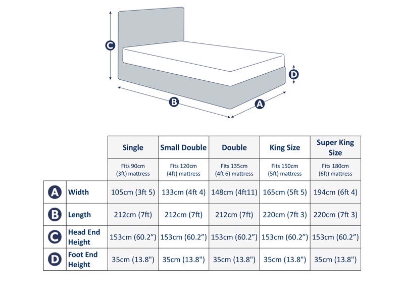 Land Of Beds Reeva Fabric Bed Frame4