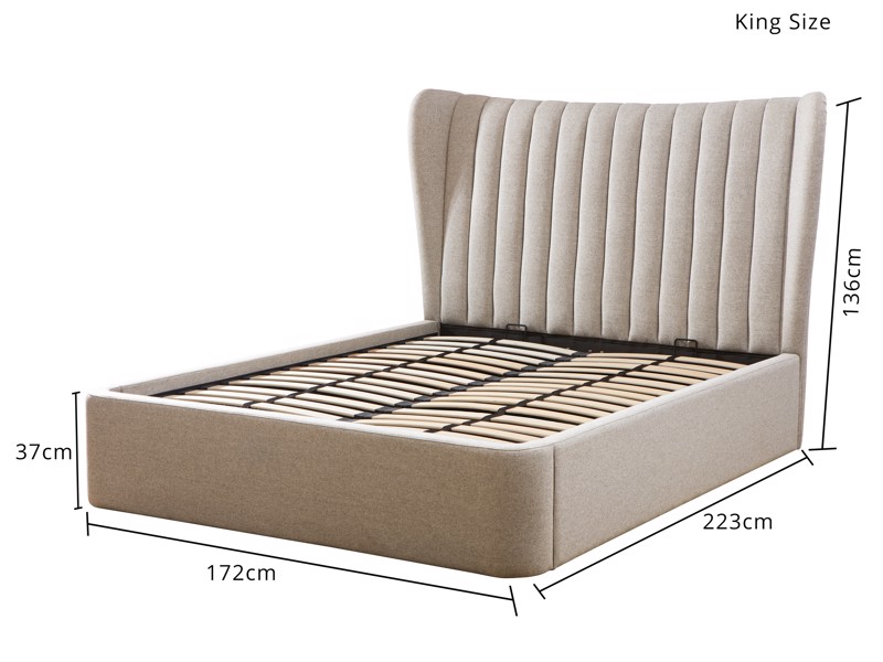 Tempur Horton Fabric Super King Size Ottoman Bed10