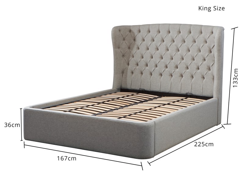 Tempur Holcot Fabric King Size Ottoman Bed10