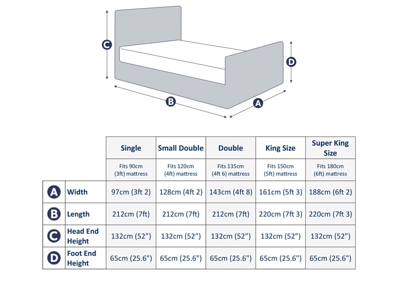 Land Of Beds Zara Fabric Bed Frame3