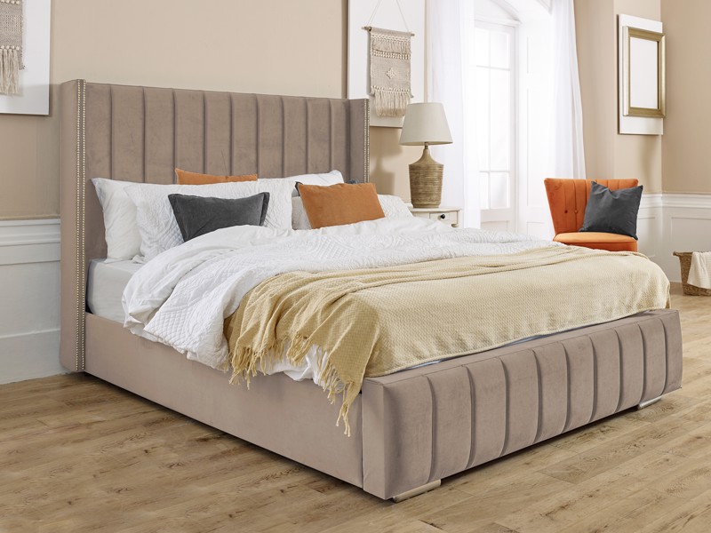 Land Of Beds Cora Fabric Double Bed Frame1