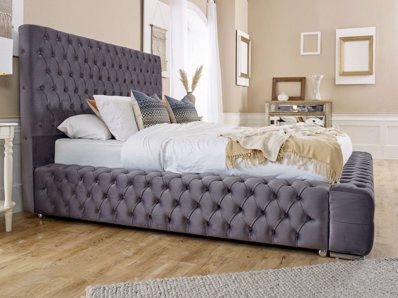 Land Of Beds Sofia Fabric Double Bed Frame2
