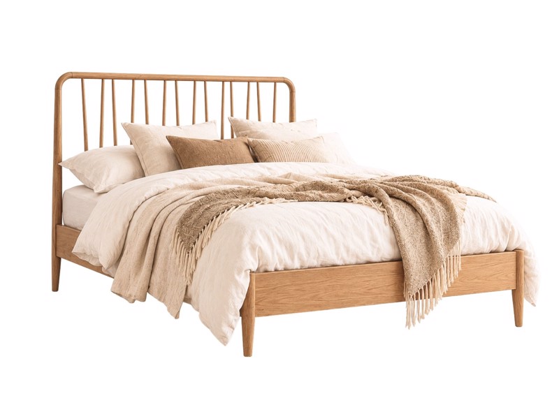 Land Of Beds Helsinki Natural Finish Wooden Bed Frame3