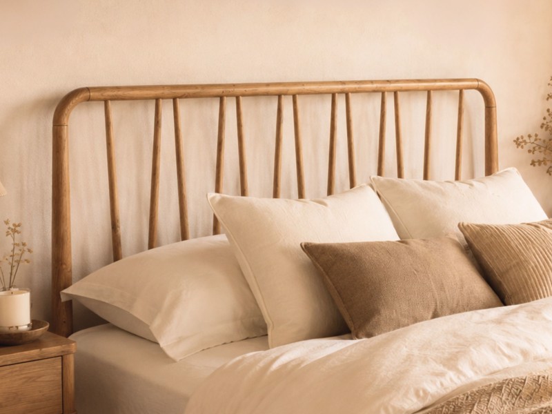 Land Of Beds Helsinki Natural Finish Wooden Bed Frame5