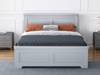 Land Of Beds Winton Fixed Drawer Grey Wooden Bed Frame1
