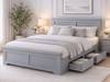 Land Of Beds Winton Fixed Drawer Grey Wooden Bed Frame1