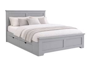 Land Of Beds Winton Fixed Drawer Grey Wooden Bed Frame4