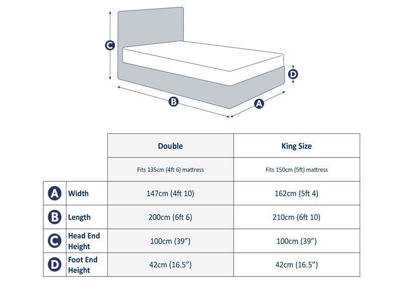 Land Of Beds Winton Fixed Drawer Grey Wooden Bed Frame4