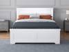 Land Of Beds Winton Fixed Drawer White Wooden King Size Bed Frame1