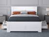 Land Of Beds Winton Fixed Drawer White Wooden Double Bed Frame2