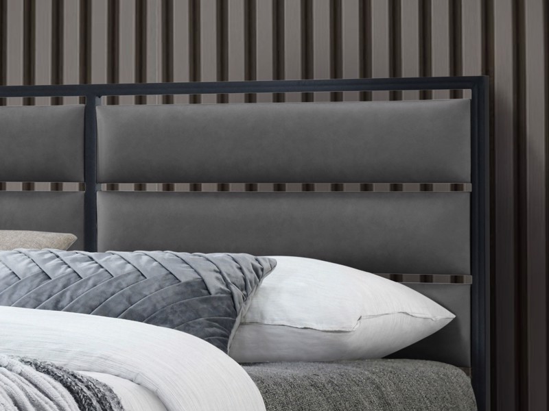 Land Of Beds Dawson Grey Fabric Bed Frame3