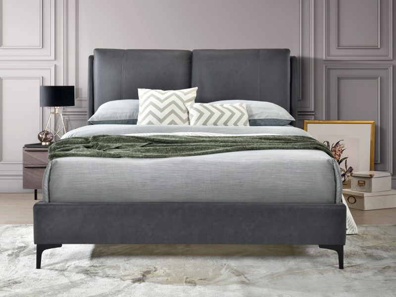 Land Of Beds Henley Grey Fabric Double Bed Frame1