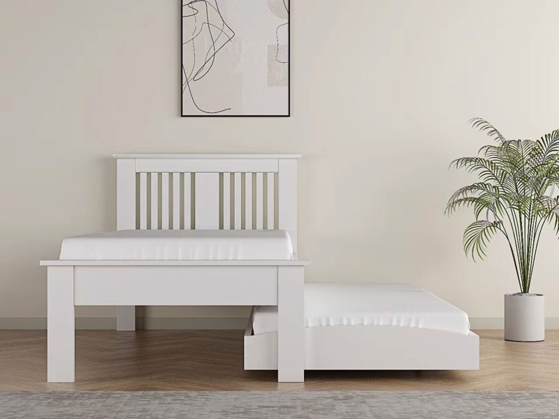 Land Of Beds Cooper White Wooden Guest Bed2