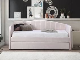 Land Of Beds Penny Pink Fabric Day Bed1