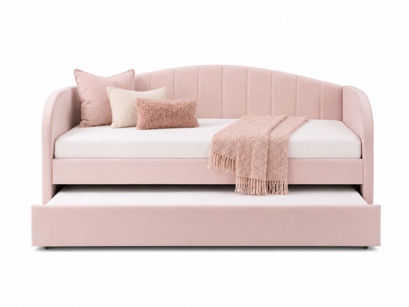Land Of Beds Penny Pink Fabric Day Bed3