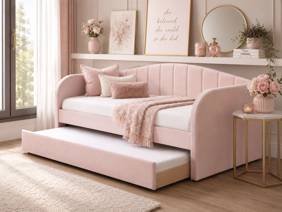 Land Of Beds Penny Pink Fabric Day Bed1