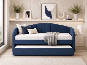 Land Of Beds Penny Blue Fabric Day Bed2