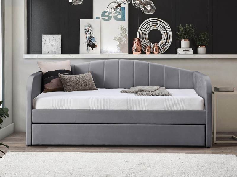 Land Of Beds Penny Grey Fabric Day Bed1