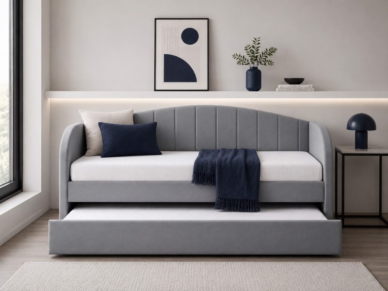 Land Of Beds Penny Grey Fabric Day Bed2