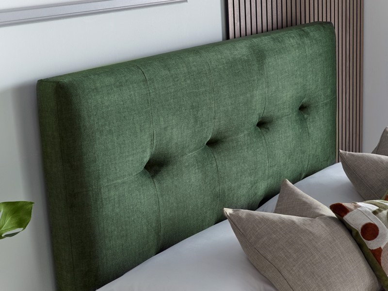 Land Of Beds Jefferson Green Fabric Super King Size Ottoman Bed2