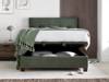 Land Of Beds Jefferson Green Fabric Super King Size Ottoman Bed6