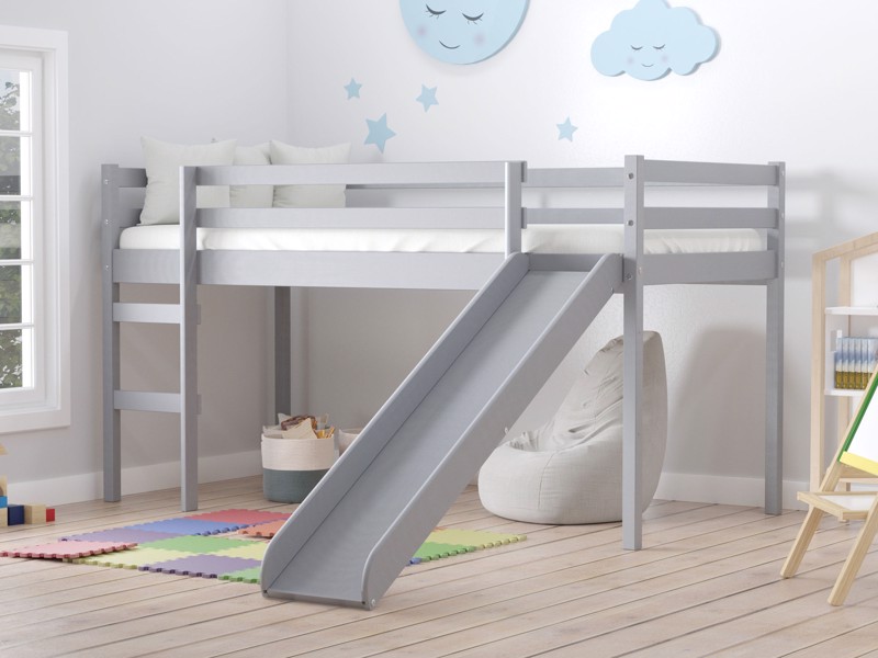 Land Of Beds Percy Grey Wooden Single Childrens Bed1