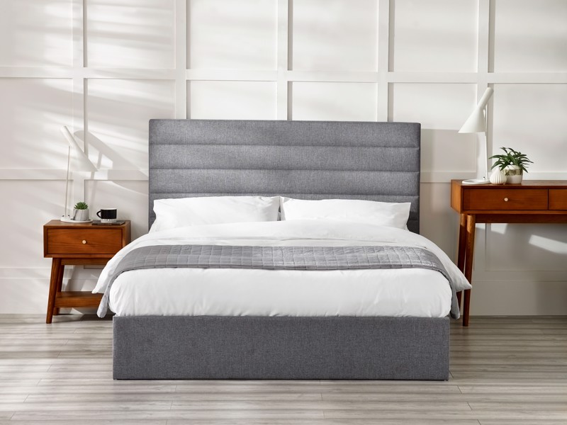 Land Of Beds Arley Grey Fabric Ottoman Bed3