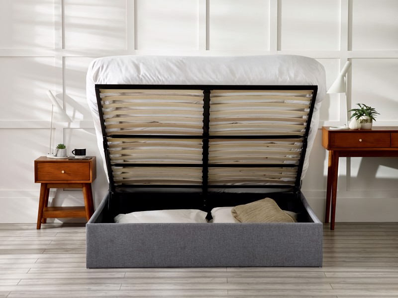 Land Of Beds Arley Grey Fabric Ottoman Bed2