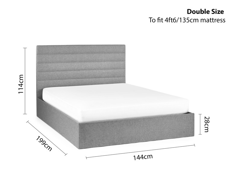 Land Of Beds Arley Grey Fabric Ottoman Bed5