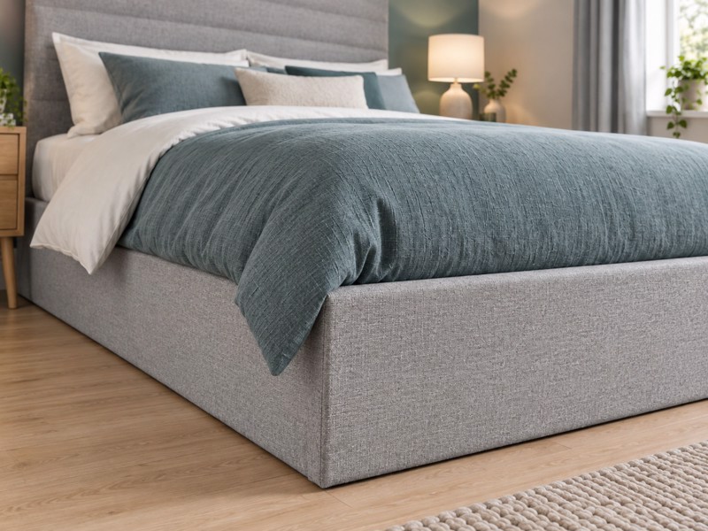 Land Of Beds Arley Grey Fabric Ottoman Bed4