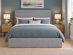 Land Of Beds Arley Grey Fabric Ottoman Bed3
