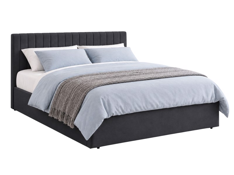 Land Of Beds Mia Silver Grey Fabric Ottoman Bed5