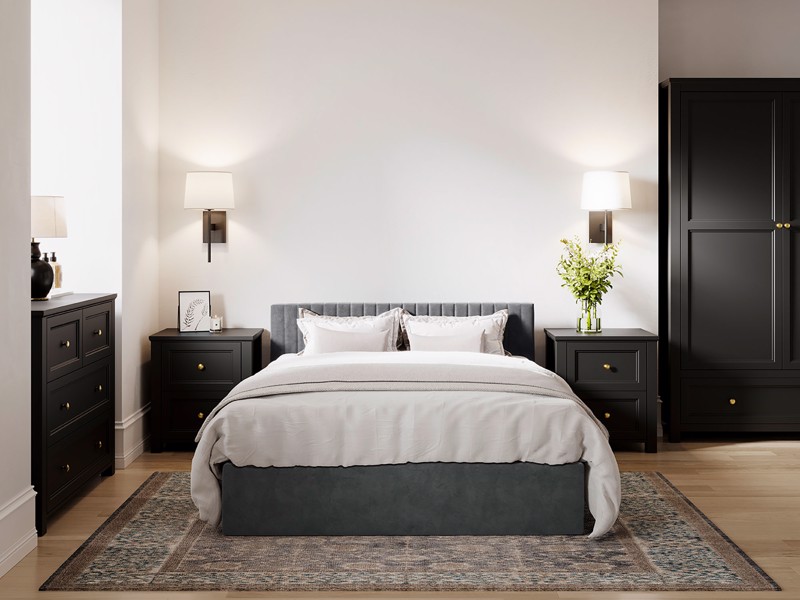 Land Of Beds Mia Silver Grey Fabric Ottoman Bed1