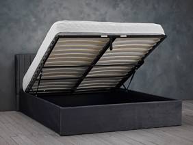 Land Of Beds Mia Silver Grey Fabric Ottoman Bed3
