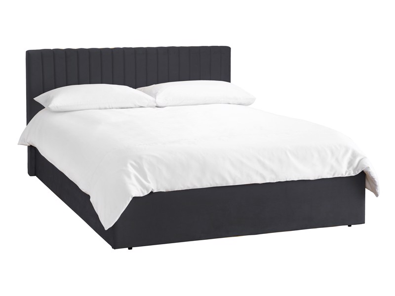 Land Of Beds Mia Silver Grey Fabric Ottoman Bed2