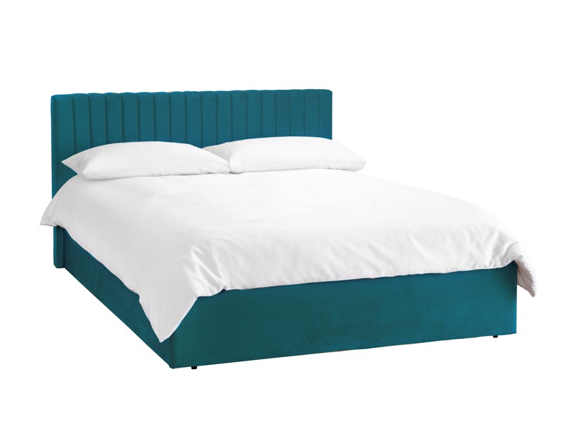 Land Of Beds Mia Teal Fabric Ottoman Bed3