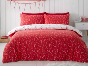 Catherine Lansfield Christmas Candy Cane Duvet Cover Set3