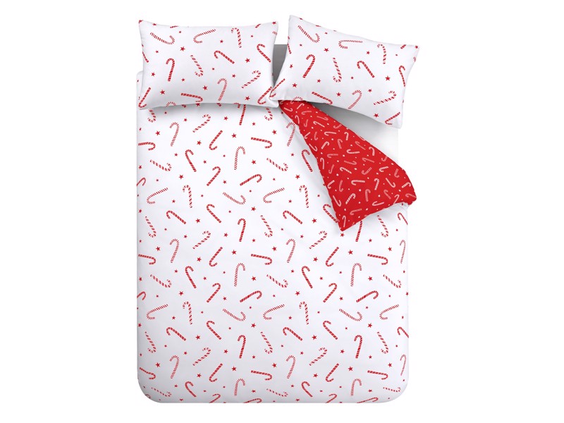 Catherine Lansfield Christmas Candy Cane Duvet Cover Set4