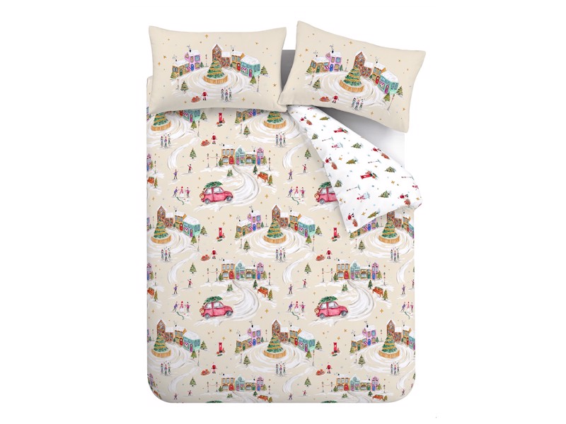 Catherine Lansfield Christmas Town Double Duvet Cover Set3