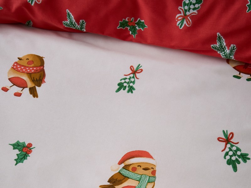Catherine Lansfield Christmas Robins Duvet Cover Set3