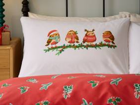 Catherine Lansfield Christmas Robins Duvet Cover Set5