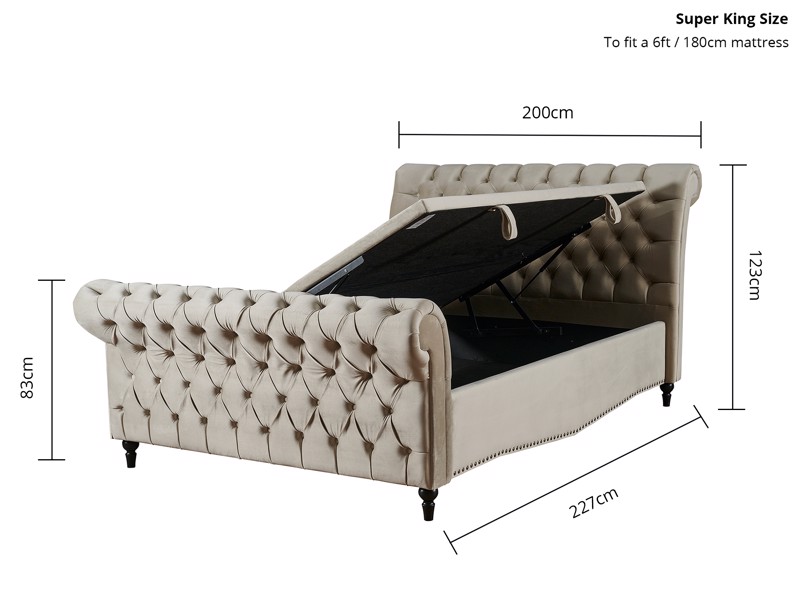 Land Of Beds Winchester Fabric Ottoman Bed10