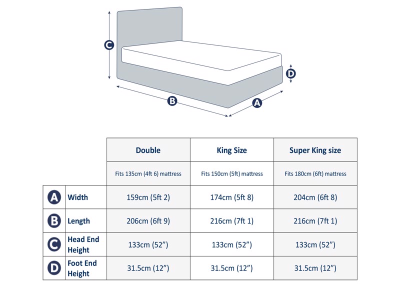 Land Of Beds Tuscany Fabric Double Ottoman Bed6