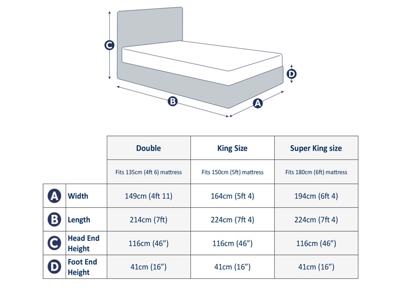 Land Of Beds Amalfi Fabric Double Ottoman Bed6