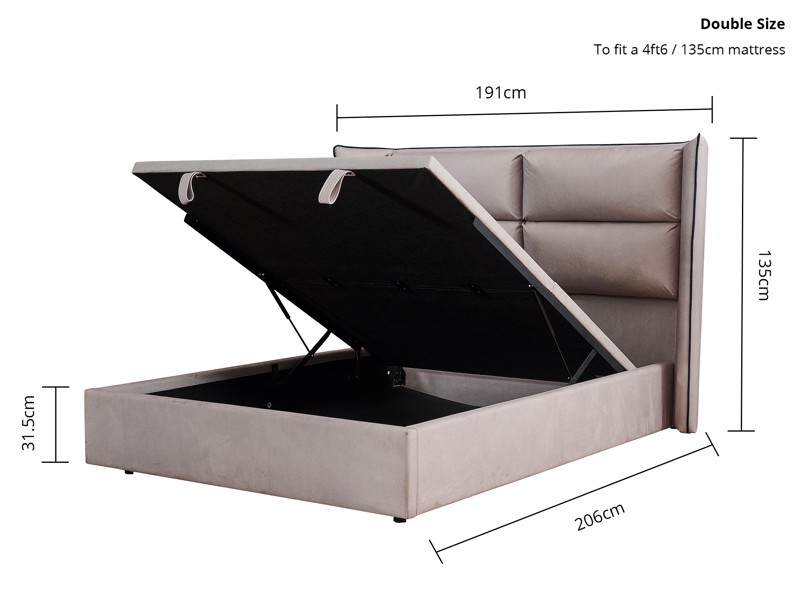 Land Of Beds Valencia Fabric Ottoman Bed6