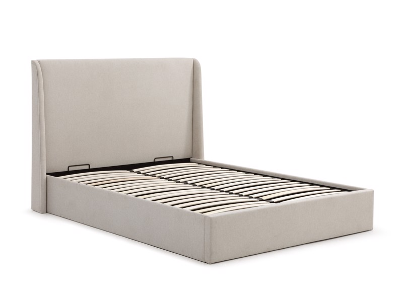 Land Of Beds Eden Beige Fabric Super King Size Ottoman Bed3