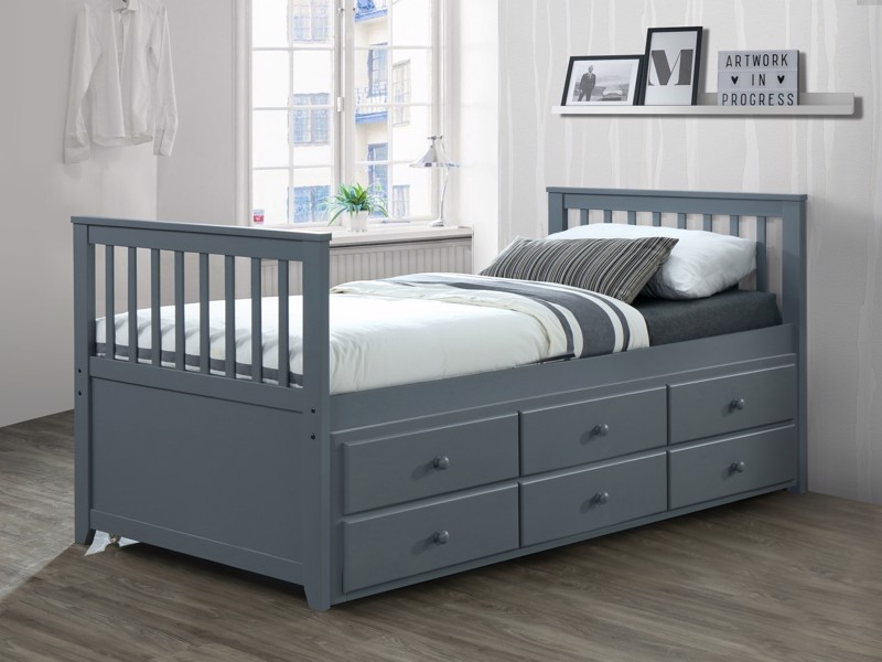 Land Of Beds Sorrento Grey Wooden Guest Bed2